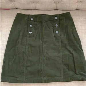 Hollister Green Corduroy Skirt